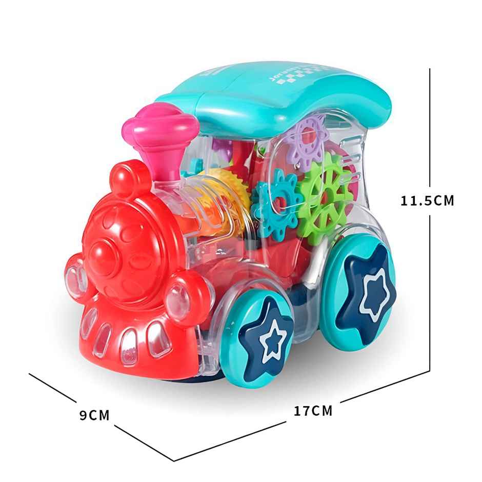 Toyshine Musical Train Engine Toy With 3d Lights - Transparent Vehicle for Kids | 2-5 Yrs