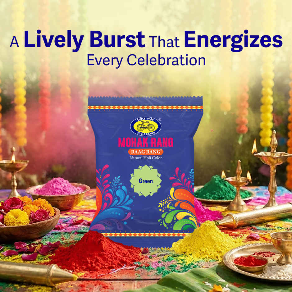 Mohak Rang Natural Raag Rang Holi Color | Green Cycle Combo