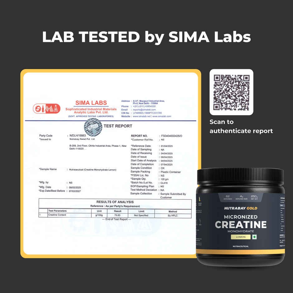 Nutrabay Gold Micronized Creatine Lemon