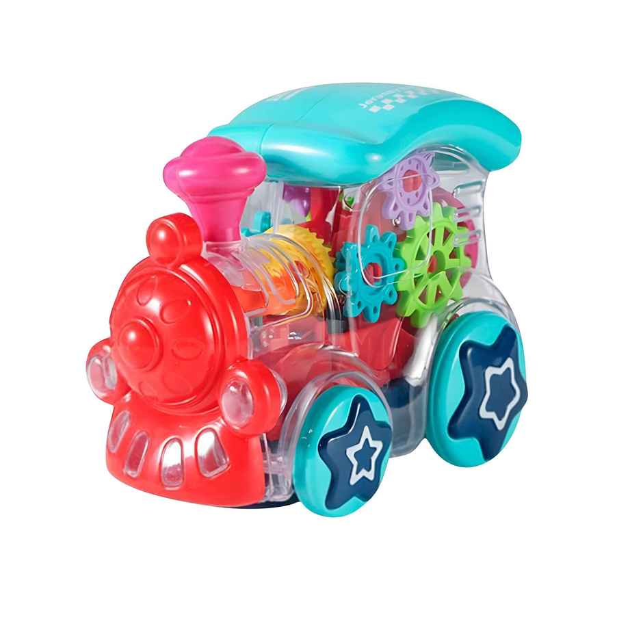 Toyshine Musical Train Engine Toy With 3d Lights - Transparent Vehicle for Kids | 2-5 Yrs