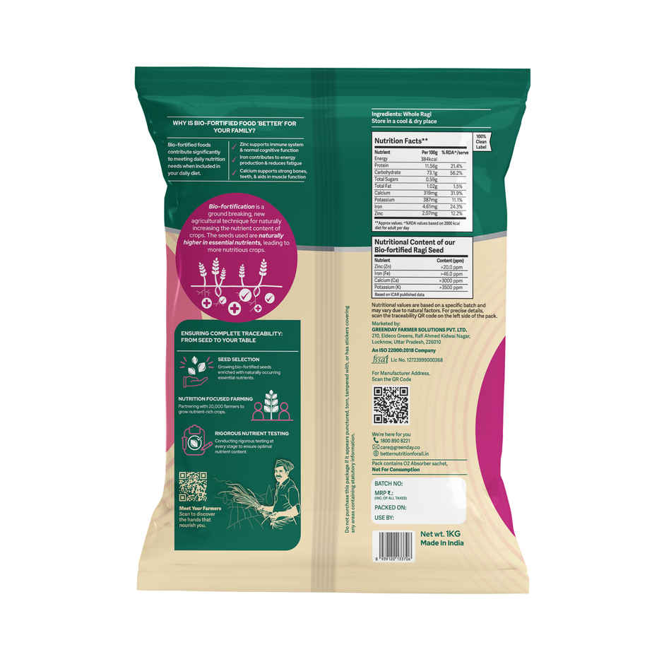 Better Nutrition Biofortified Ragi Atta | Rich in Calcium & Iron | High Protein