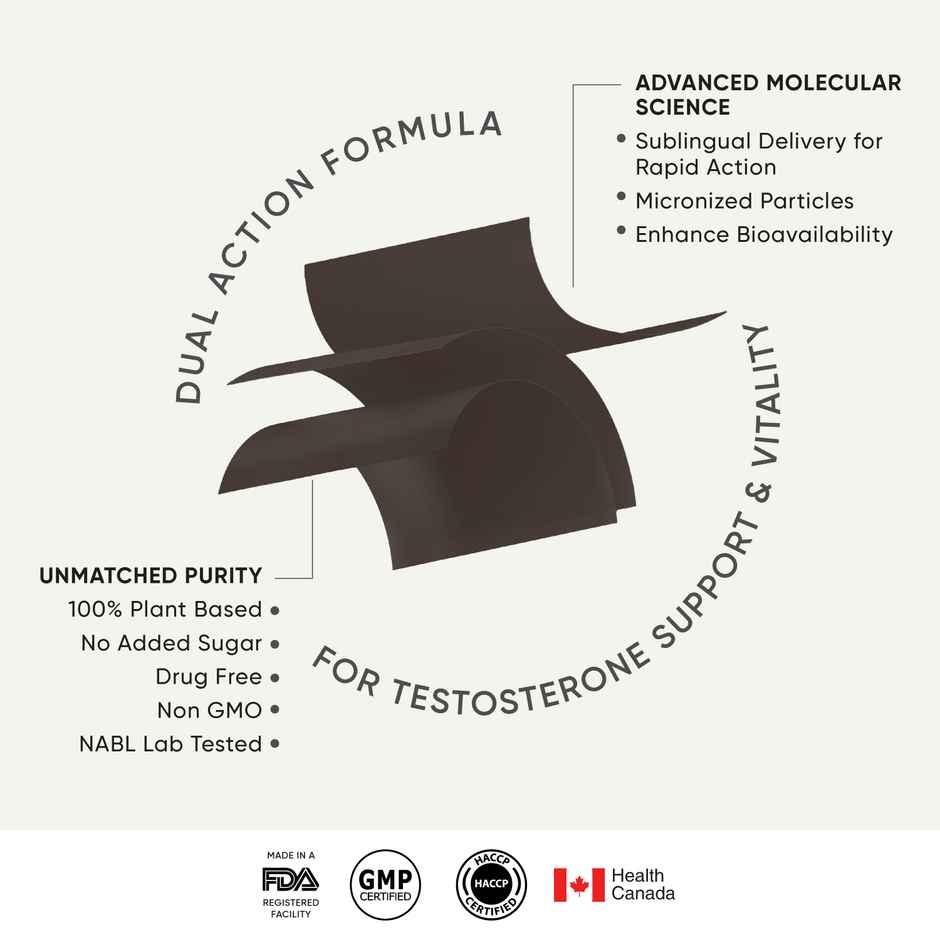 Wellbeing Nutrition Melts Testo Power Testofen, Himalayan Shilajit, Ginkgo Biloba (30 Oral strips)