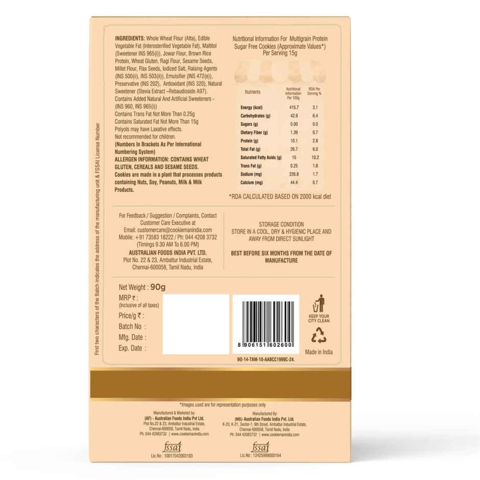 CookieMan Premium Multigrain Protein Cookies Biscuits