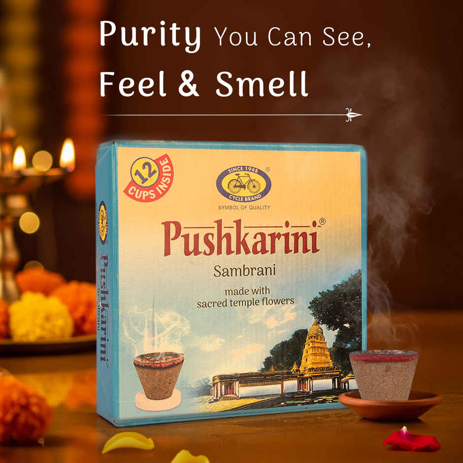 Pure Pushkarini Sambrani Cups| 12 Cups | Cycle Combo