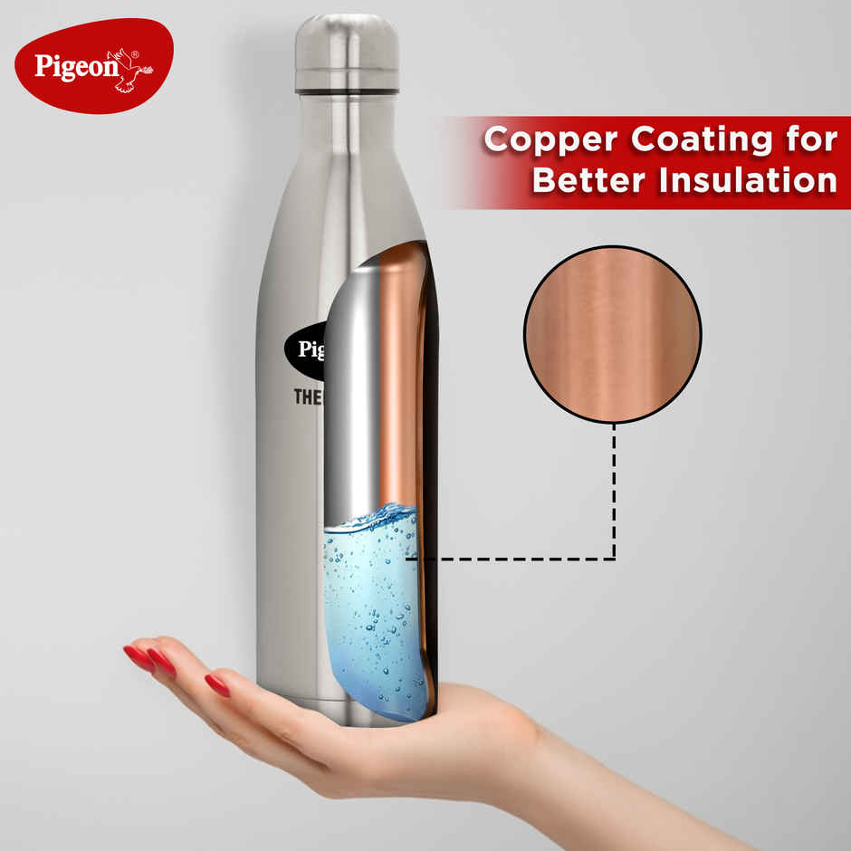 Pigeon Stainless Steel Vacuum Bottle | Silver | 1 L