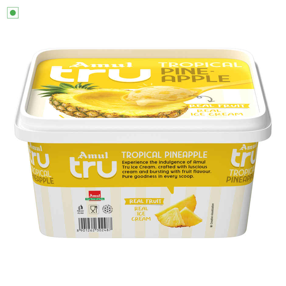 Amul Tru Tropical Pineapple Ice Cream Tub