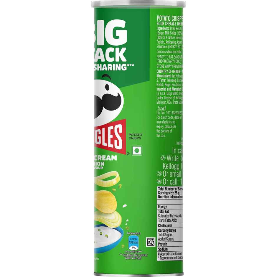 Pringles Potato Chips Sour Cream & Onion Flavour