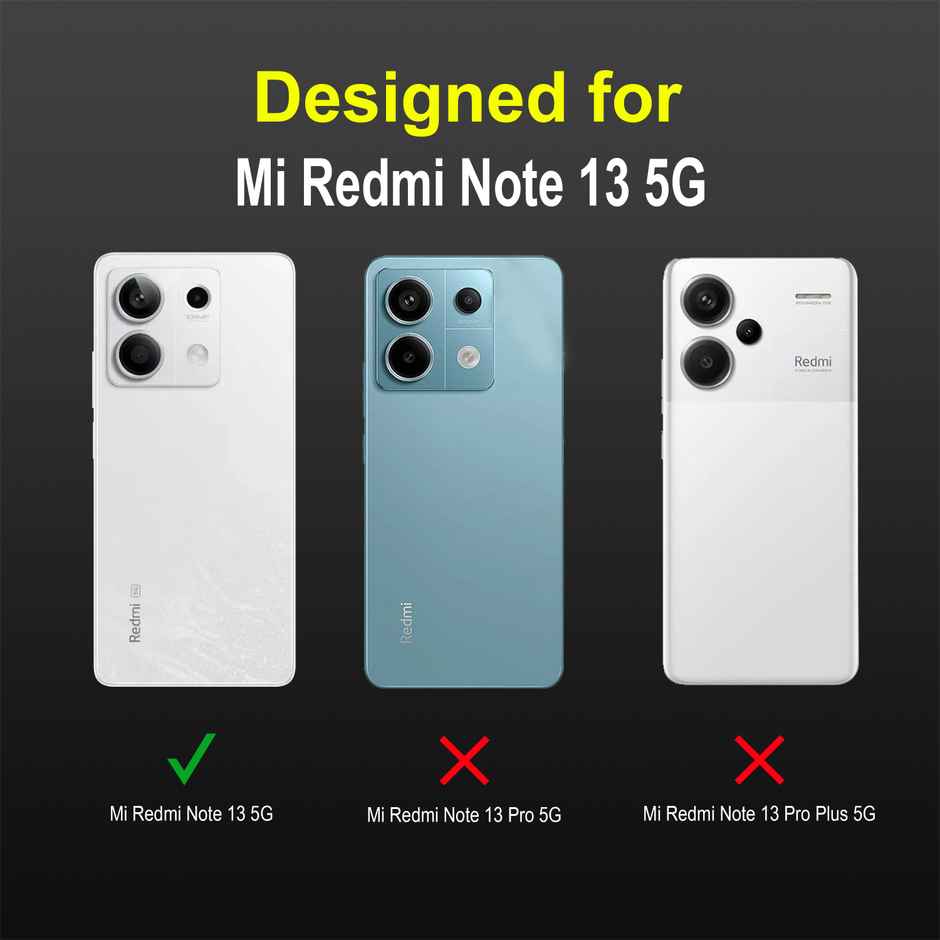 Zapcase Back Cover for Mi Redmi Note 13 5G | Magic-Black