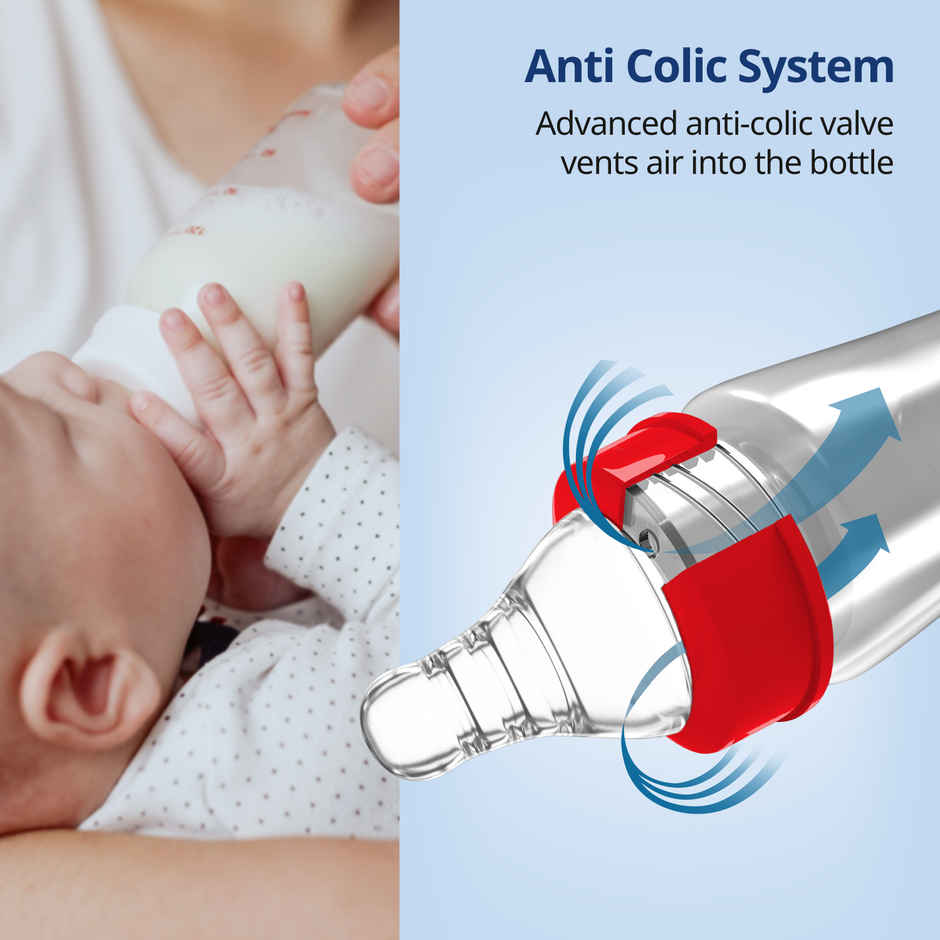 Luvlap Anti Colic Essential Teat Nipple for Slim Neck Bottle Variable Flow 9m