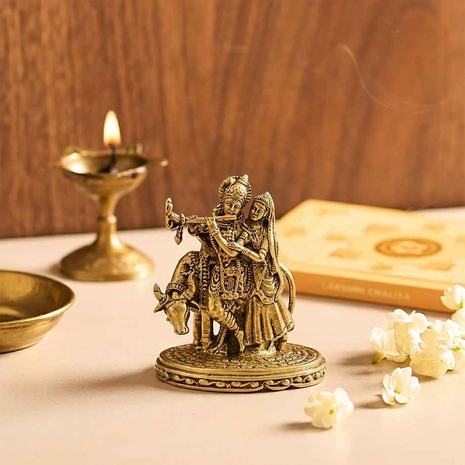 Special Brass Radha Krishna Statue | Svasti