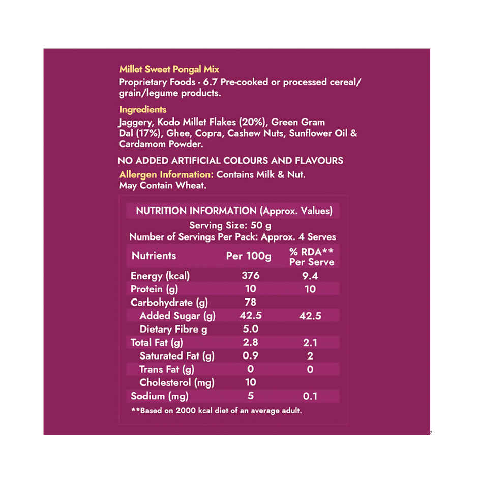 Sweet Karam Coffee Millet Sweet Pongal Mix