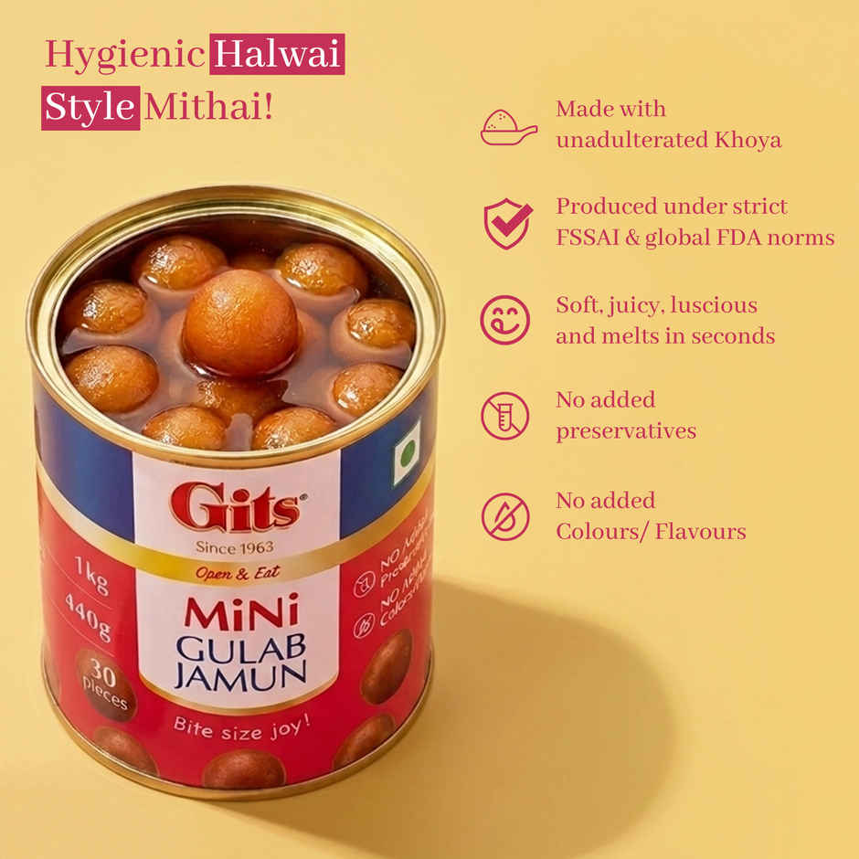 Gits MiNi Gulab Jamun Open & Eat Tin | Soft & Sweet