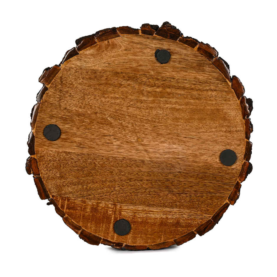 Estoria Collective Mango Wood Bark Serving Platter 25x25cm