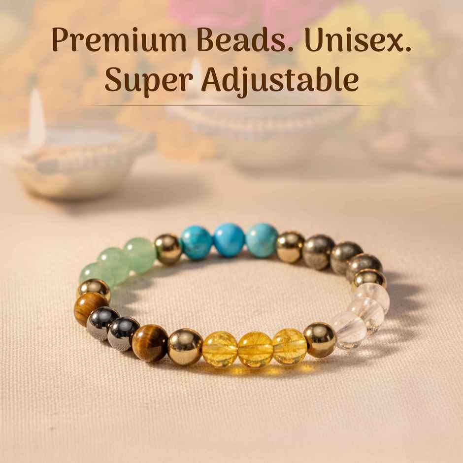 Cycle Pure Om Shanthi Dhan Yog Citrine & Aventurine Bracelet Attract Wealth | Natural Gemstones | Pack of 1 | Cycle