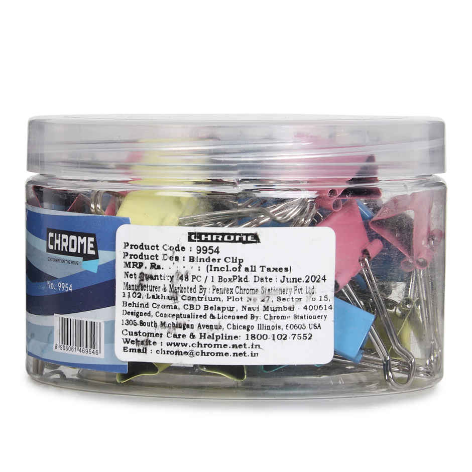Chrome 9954 Colors Binder Clips 25mm