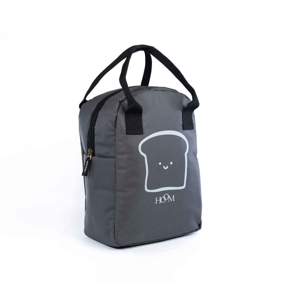 HOOM Metpet Aluminium Insulation Lunch Bag Solid Color with Quote | Grey- 8 L