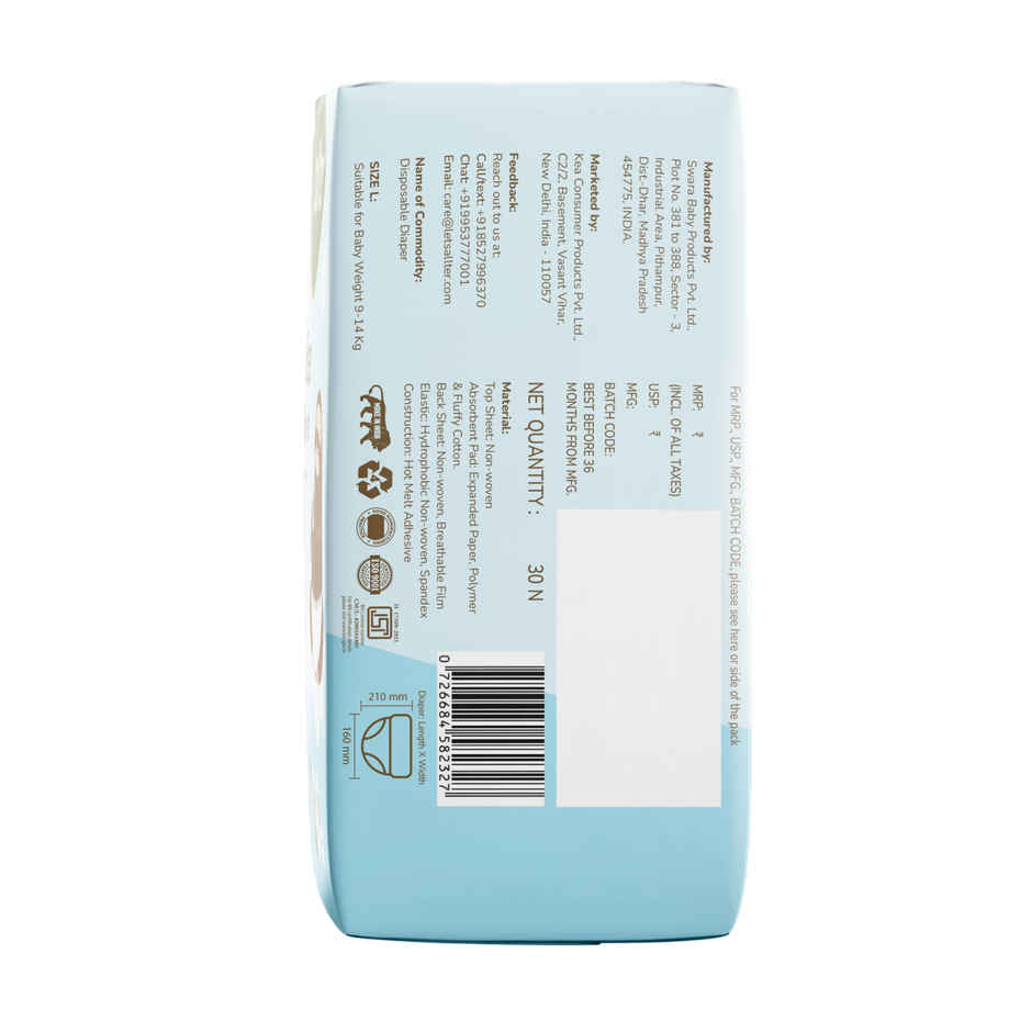 allter Breeze Baby Diaper Pants | L | 30 pcs