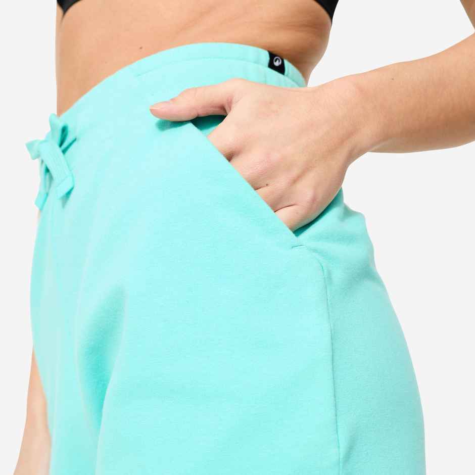 Decathlon | Domyos WoMen's Cotton Fitness Shorts - Lagoon Green, M