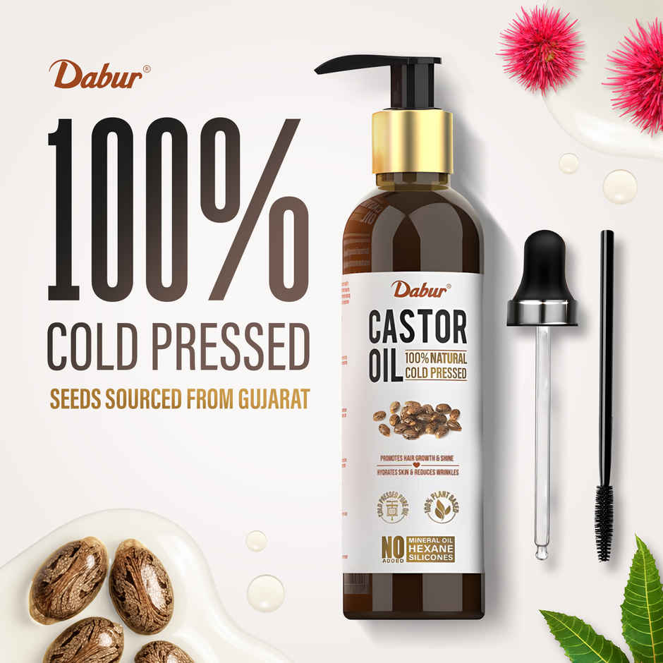Dabur  Natural Cold Pressed Castor Oil With Vitamin E, Omega-6 & 9