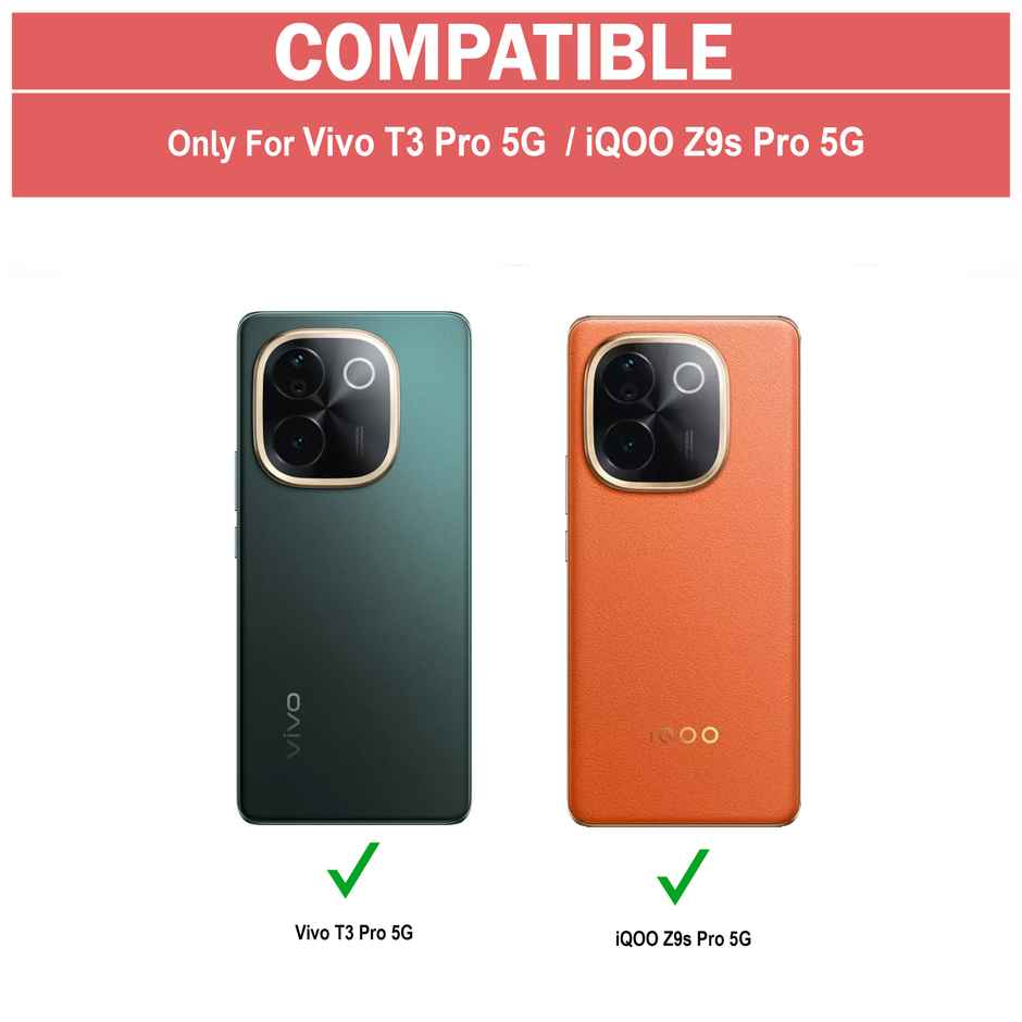 Zapcase Back Cover for Vivo T3 Pro 5G | Matte-Black