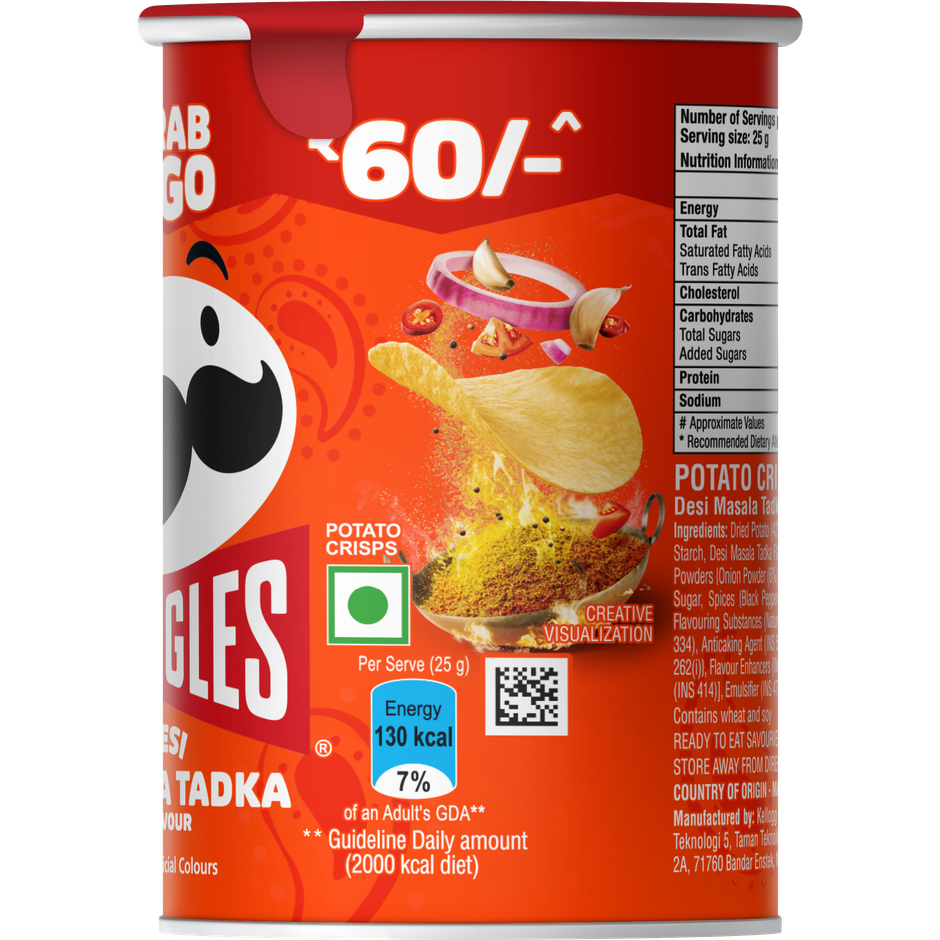 Pringles Potato Chips Desi Masala Tadka Flavour|Crispy Snack