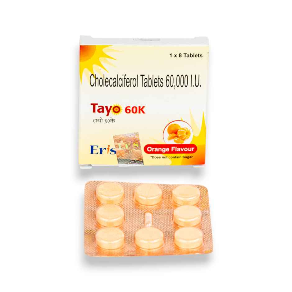 Tayo 60K Orange Flavour Vitamin D3 Tablet