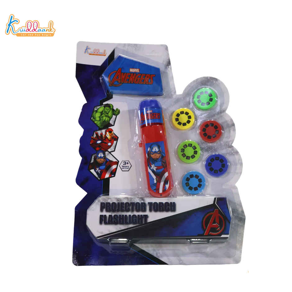 Kriiddaank Marvel Avengers Torch Toy 6 Slides Storytelling ABS Material Kids Ages 3 Plus Boys Girls