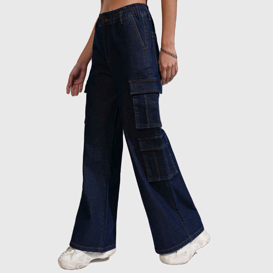 Tokyo Talkies Women's Straight Fit Cargo Jeans - 34
