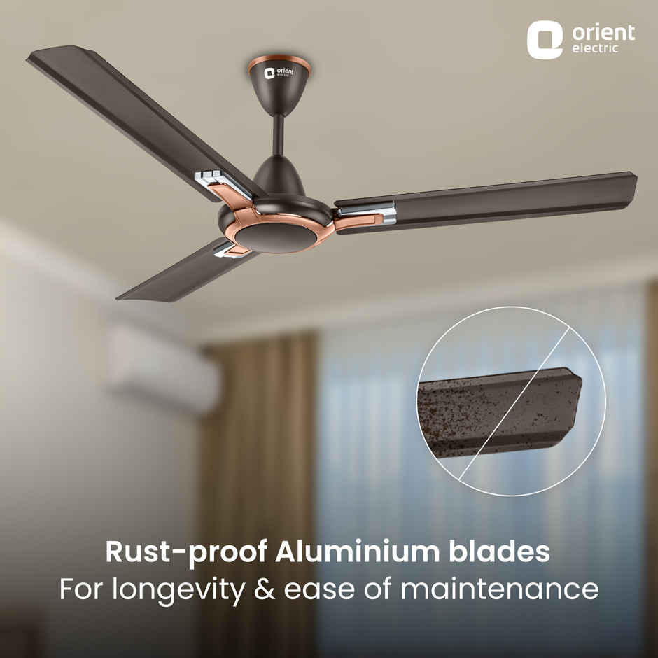 Orient Electric Apex Prime Ceiling Fan, 1200mm,BEE Star Rated,Anti-Rust & Long-lasting,Smoke Brown