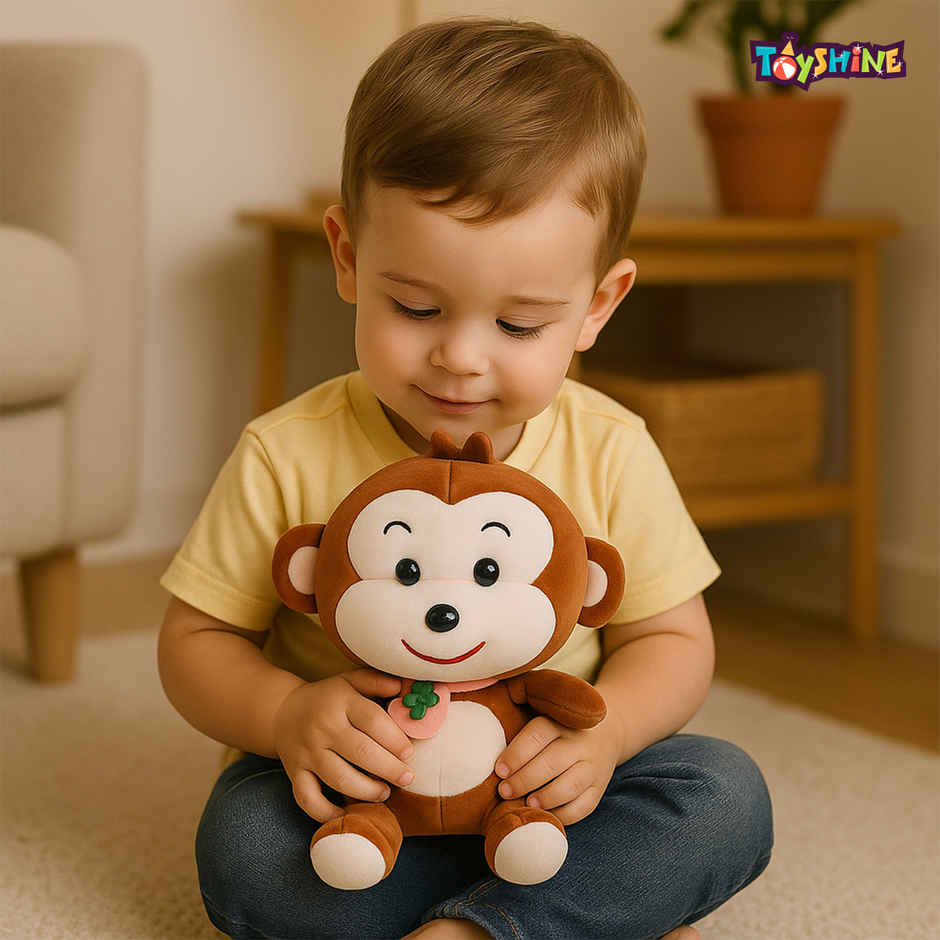 Spanker Monkey Soft Toy | Cute Plush for Kids & Room Decor | Brown - 27 cm