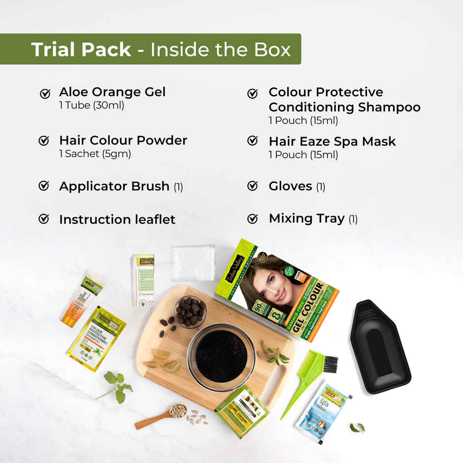 Indus Valley Gel Hair Colour for Women & Men Damage, Ammonia&PPD Free Hair Color | Medium Brown