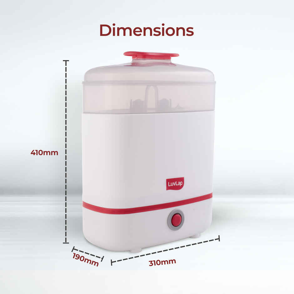 LuvLap 3-in-1 Electric Steam Sterilizer for Baby Products | Kills 99.9% Germs