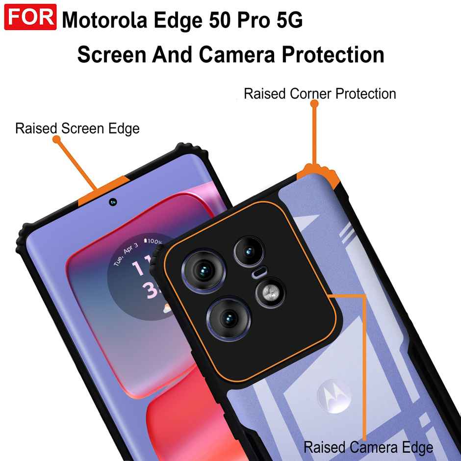 Zapcase Back Cover for Motorola Edge 50 Pro 5G | Matte-Black