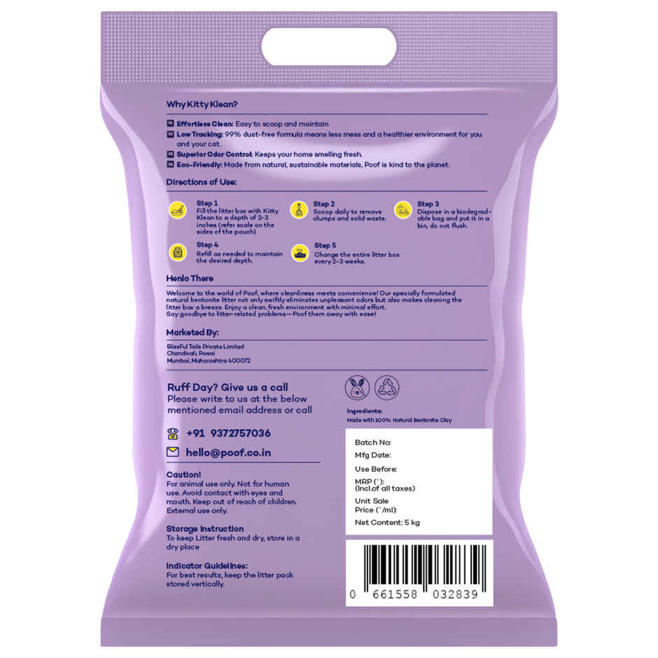 Poof Kitty Clean Scoopable Cat Litter | Lavender Fragrance Combo