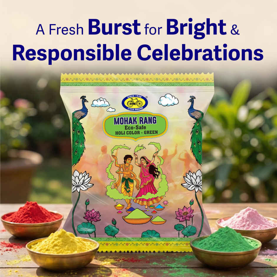Mohak Rang Eco-Safe Holi Colour | Green | Cycle