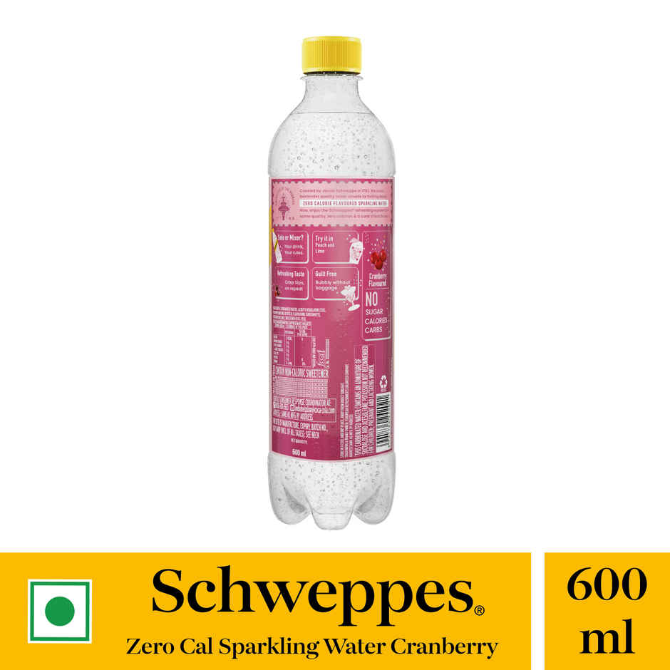 Schweppes Sparkling Water Cranberry | Zero Calories Flavoured Sparkling Water | The Coca-Cola Company