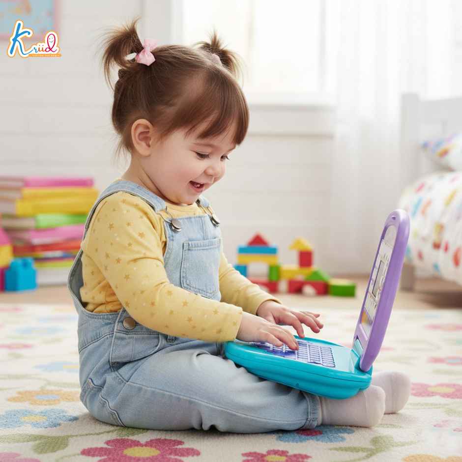 Kriiddaank Frozen Educational Laptop Pink Kids Alphabet Mathematics Music Learning Development Toy