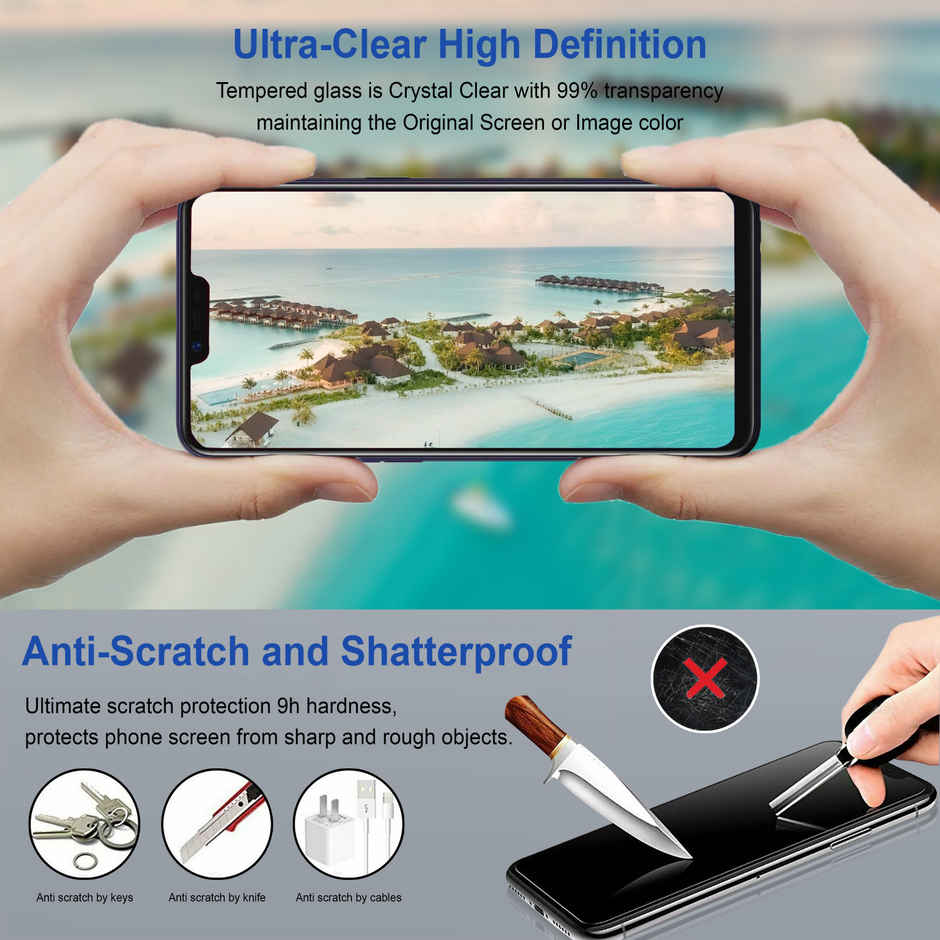 Zapcase Edge To Edge Tempered Glass for Poco X6 Pro 5G | Clear