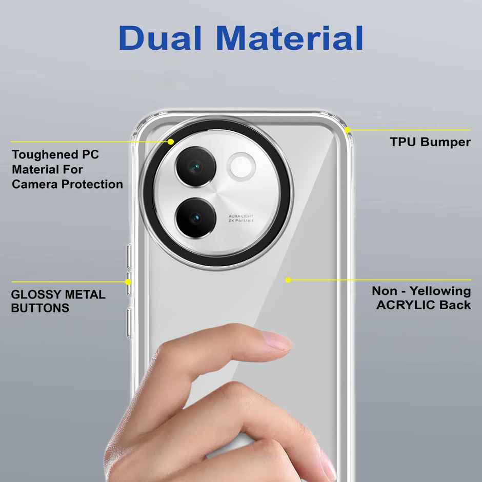 Zapcase Back Cover for Vivo V30e 5G | Space-Clear