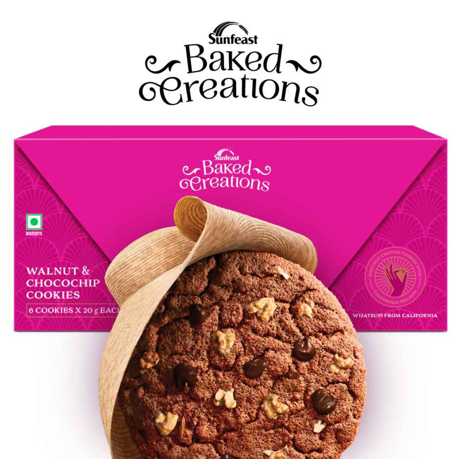 Sunfeast Baked Creations Walnut & Choco Chip Cookies
