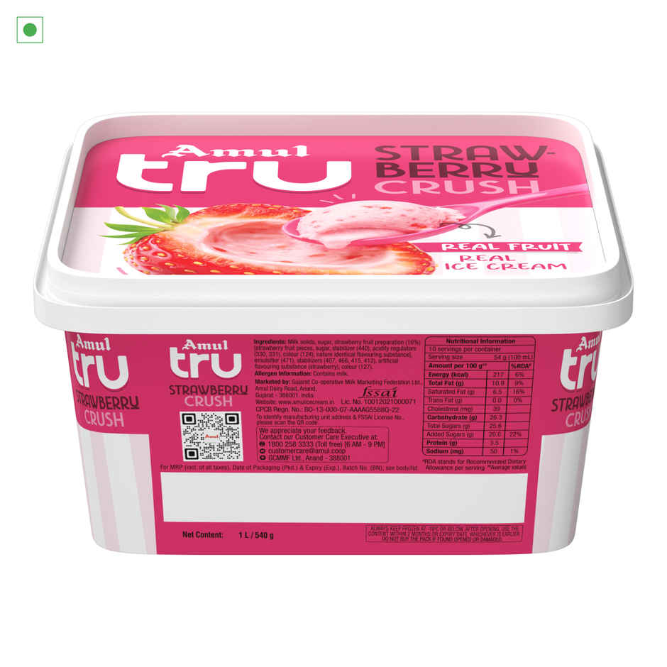 Amul Tru Strawberry Crush Ice Cream Tub