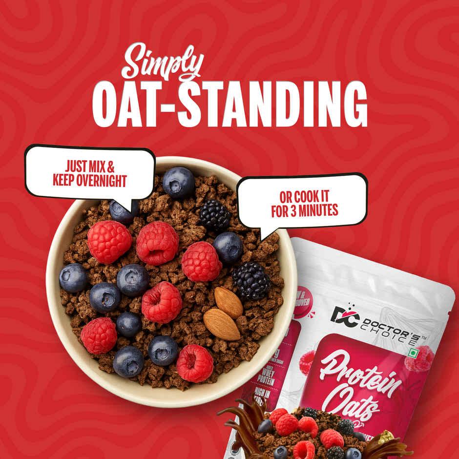 DOCTOR'S CHOICE Oats, 27g Pure Protein, Jaggery Sweetened, No Additives & No Sugar Pouch