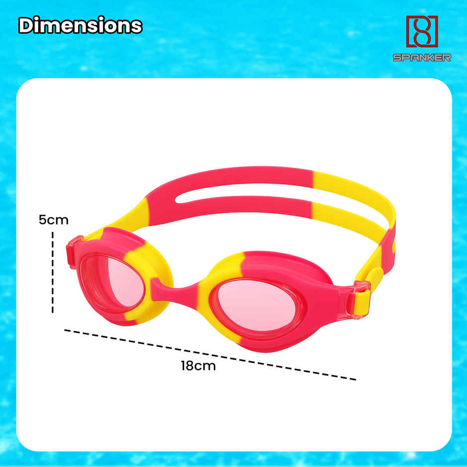 Spanker Sports Kids Swimming Goggles, Anti-Fog UV Lens & Adjustable Strap Girls
