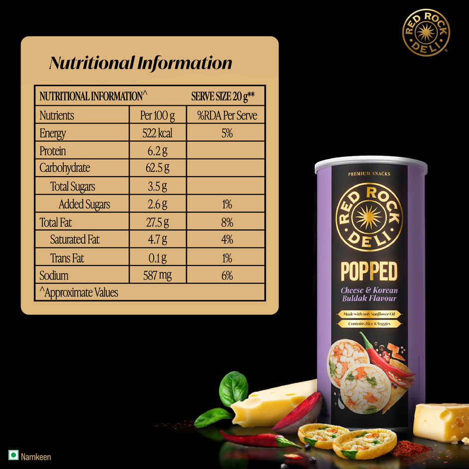 Red Rock Deli Popped Chips Buldak | No Palm Oil Snacks