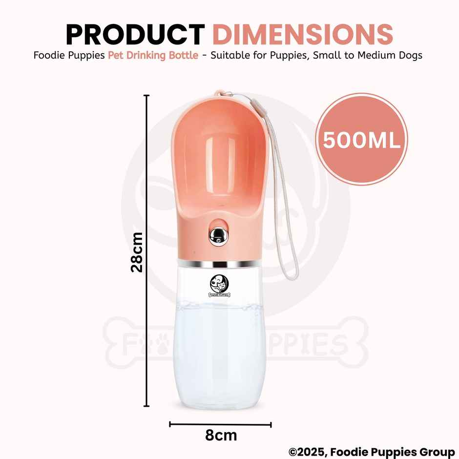 Foodie Puppies Leak-Proof Pet Water Dispenser Bottle for Dogs & Puppies | 500 ml