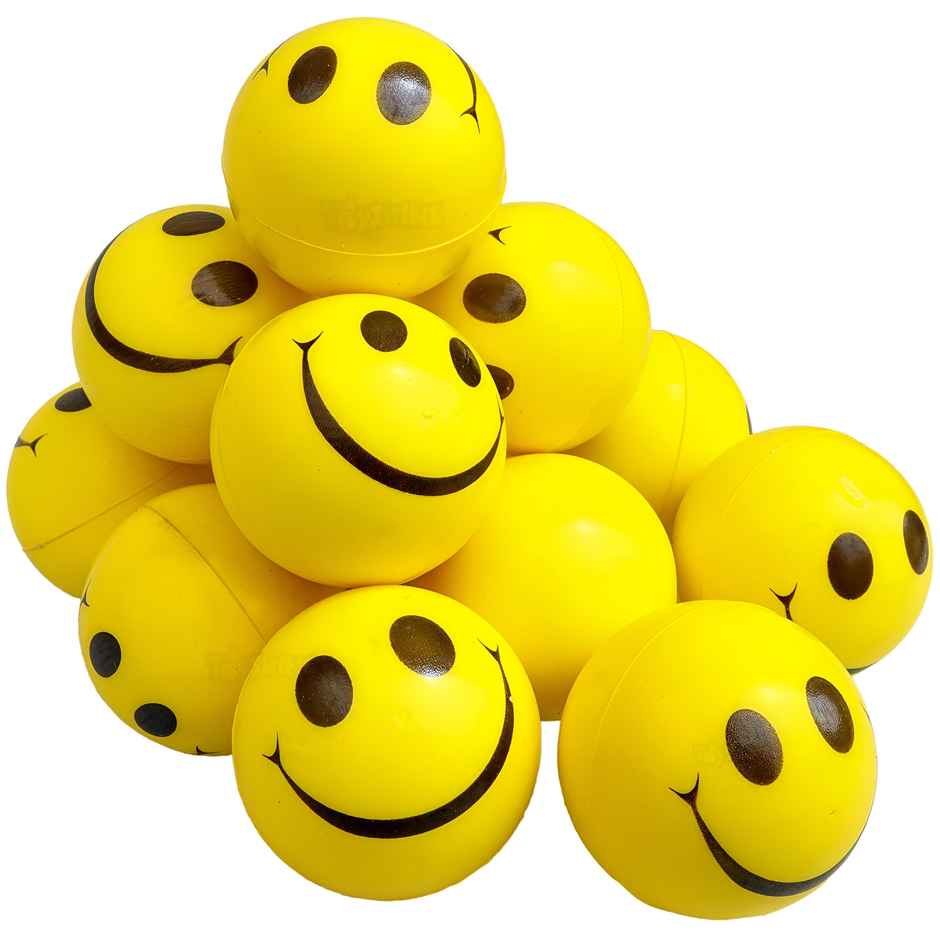 Toyshine 12 Smiley Squeeze Sponge Balls| For Stress Relief | Therapy | And Party Fun
