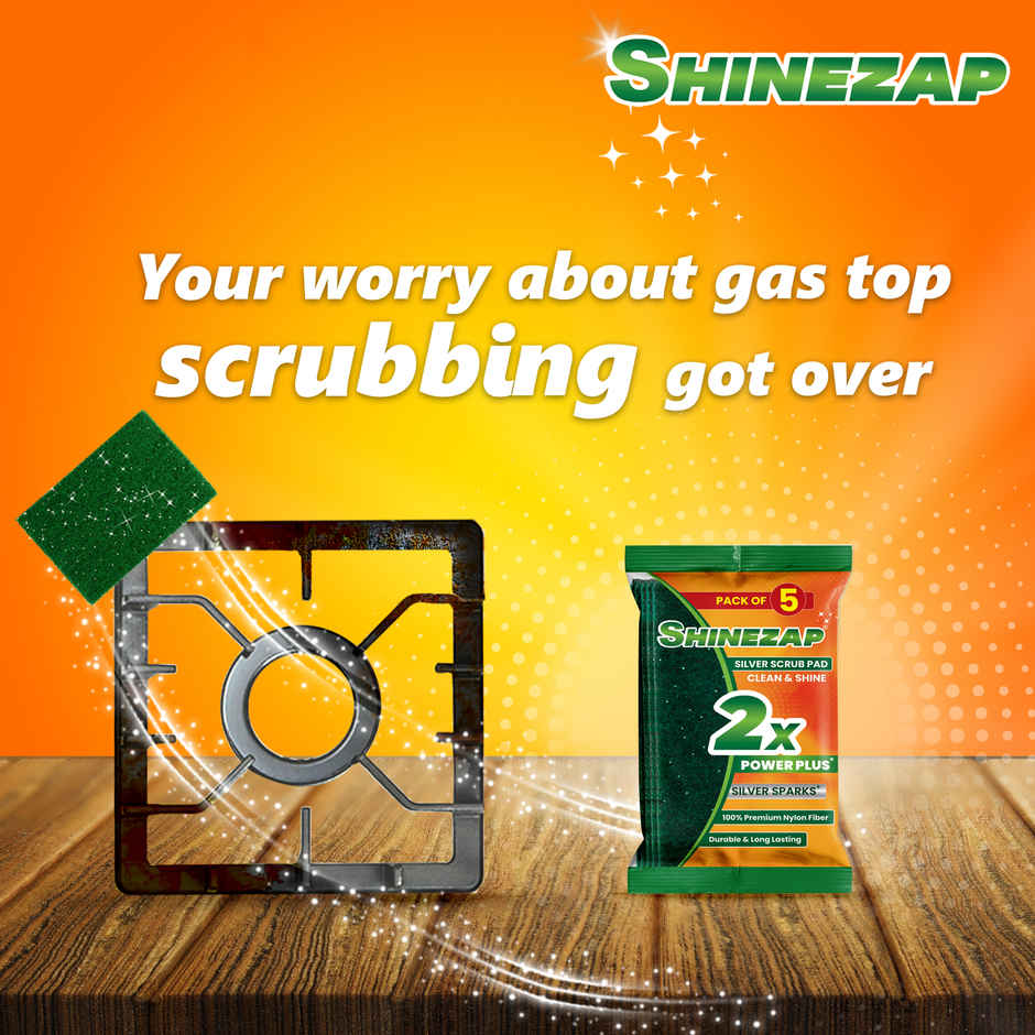 Shinezap silver Scrub pad Pack of 5 Combo  