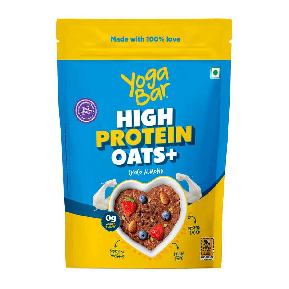 Yogabar 23 g High Protein Oats | Choco Almond | No Added Sugar 