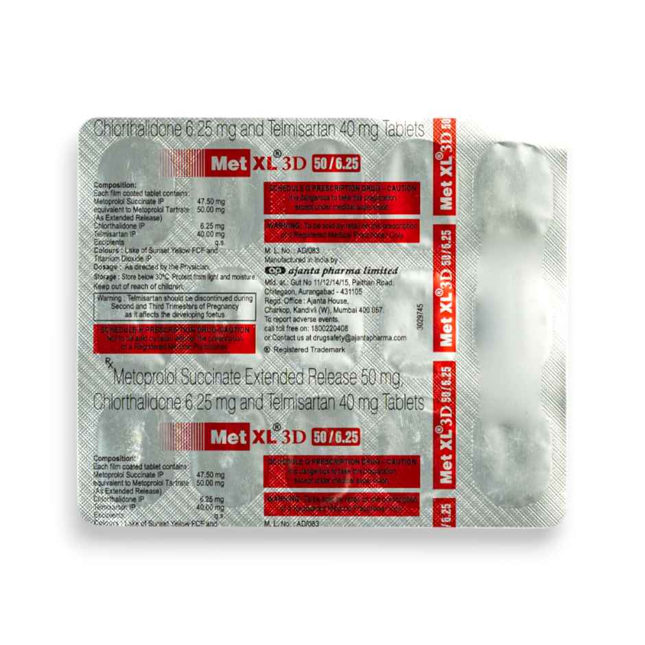 Met XL 3D 50/6.25 Tablet ER