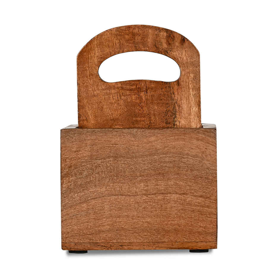 Estoria Collective Acacia Wooden Cutlery Holder 3 Partition